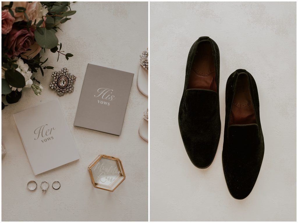 Vow books and Grooms shoes