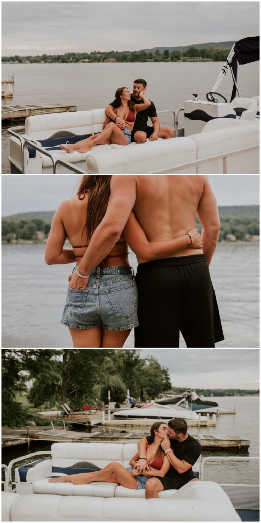 Couples Lakeside Boat Photography Session at Greenwood Lake, NY by Sydney Madison Creative