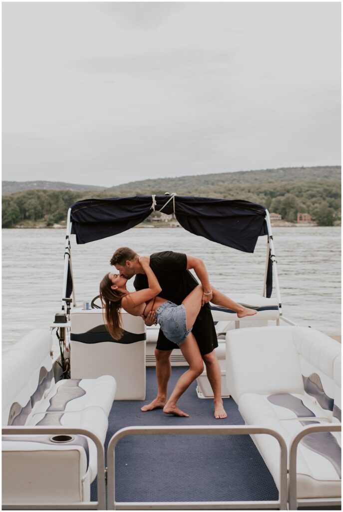 Couples Lakeside Boat Photography Session at Greenwood Lake, NY by Sydney Madison Creative