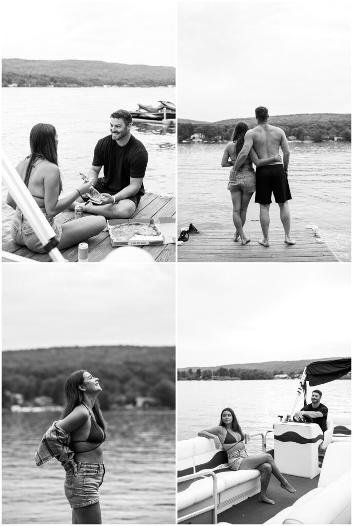 Couples Lakeside Boat Dock Photography Session at Greenwood Lake, NY by Sydney Madison Creative