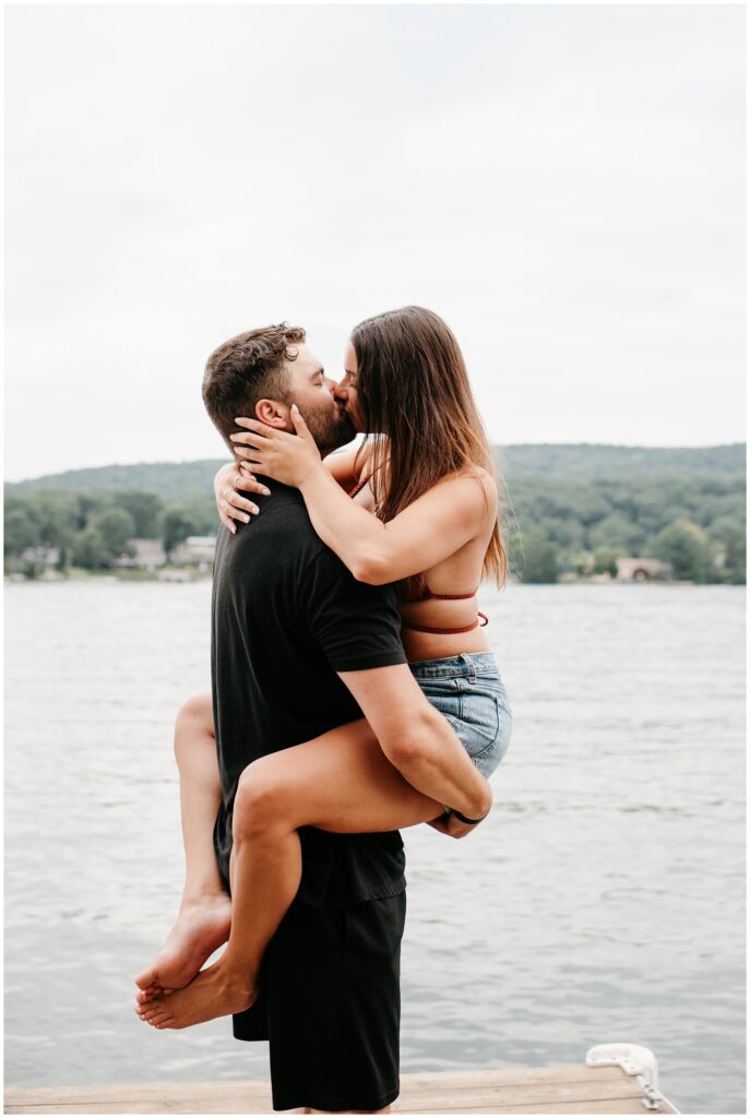 Summer Greenwood Lake NY Boat Engagement Photography by Sydney Madison Creative 