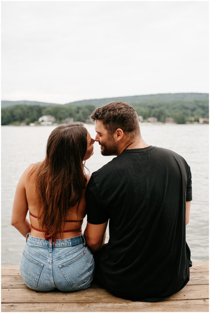 Summer Greenwood Lake NY Boat Engagement Photography by Sydney Madison Creative 