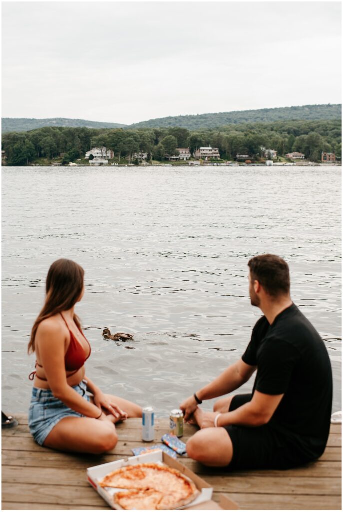 Summer Greenwood Lake NY Boat Engagement Photography by Sydney Madison Creative 