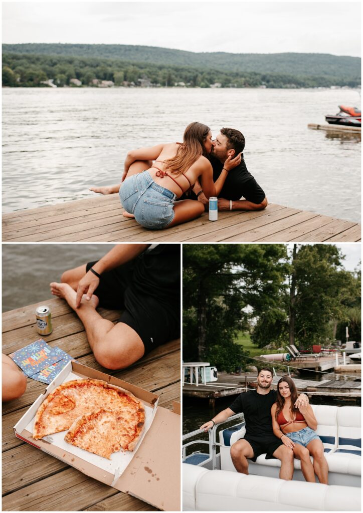 Summer Greenwood Lake NY Boat Engagement Photography by Sydney Madison Creative 