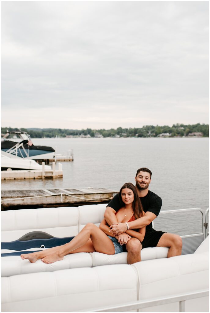 Summer Greenwood Lake NY Boat Engagement Photography by Sydney Madison Creative 