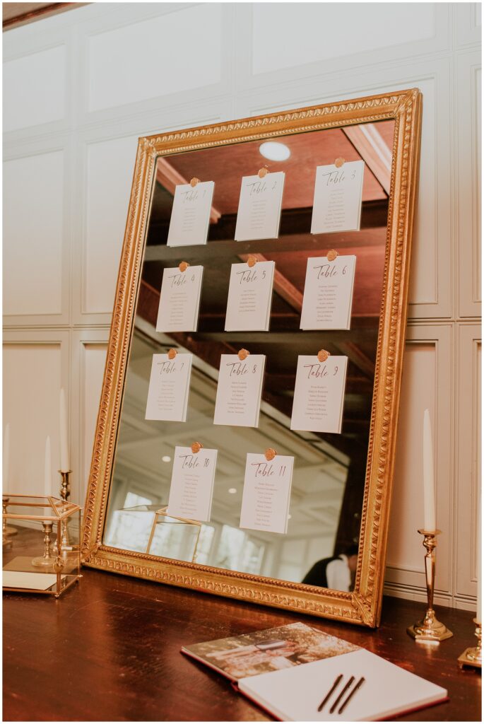 Mirror Wedding Seating Chart, Photo by Sydney Madison Creative