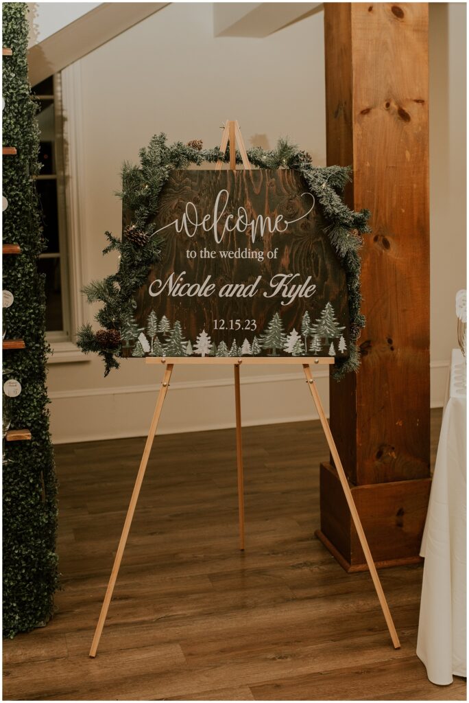 Winter Wedding Welcome Sign, Photo by Sydney Madison Creative