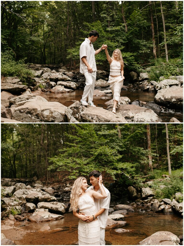 NJ Waterfall Engagement Photography by Sydney Madison Creative