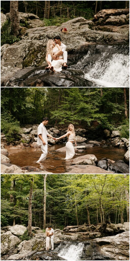 NJ Waterfall Engagement Photography by Sydney Madison Creative