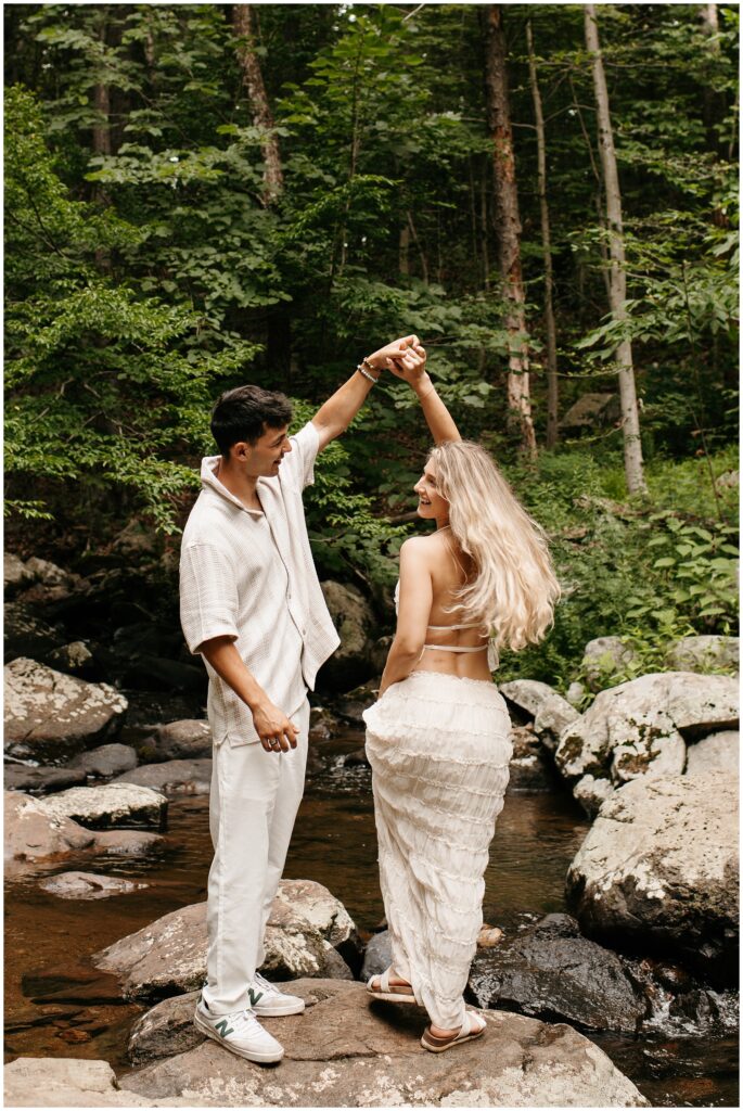 NJ Waterfall Engagement Photography by Sydney Madison Creative