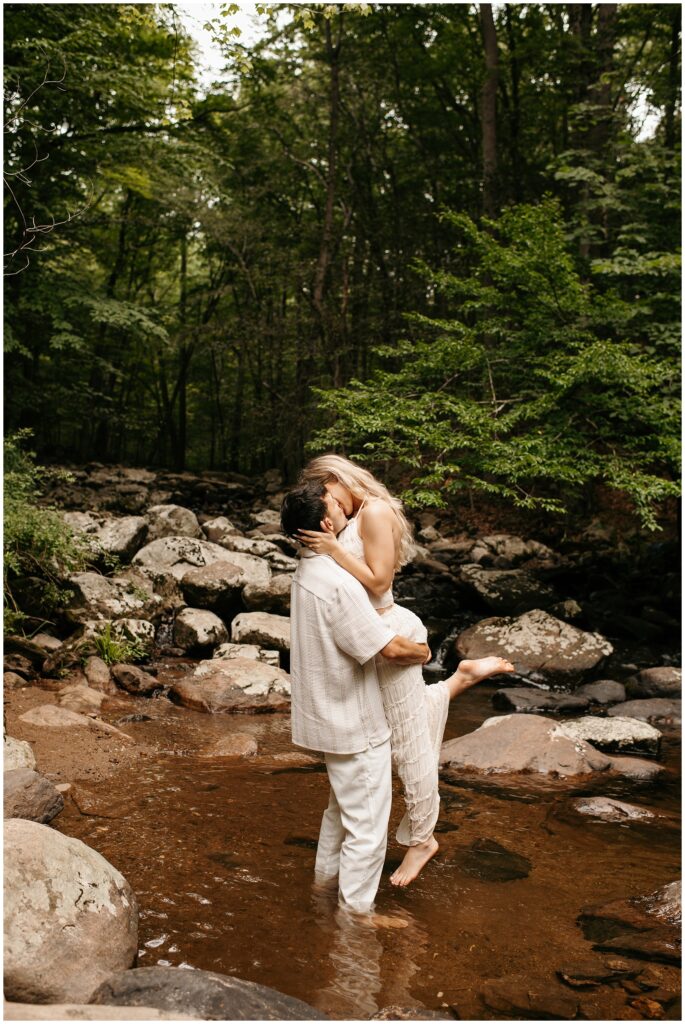 NJ Waterfall Engagement Photography by Sydney Madison Creative