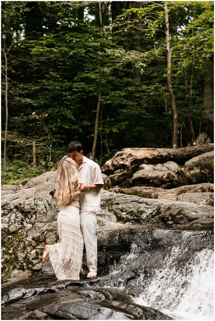 NJ Waterfall Engagement Photography by Sydney Madison Creative