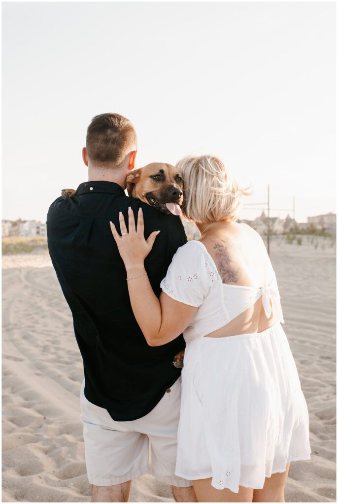 Asbury Beach Engagement Photography Session with a Dog by Sydney Madison Creative