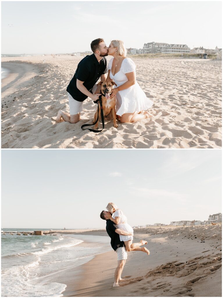 Asbury Beach Engagement Photography Session with a Dog by Sydney Madison Creative