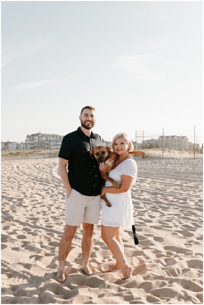 Asbury Beach Engagement Photography Session with a Dog by Sydney Madison Creative