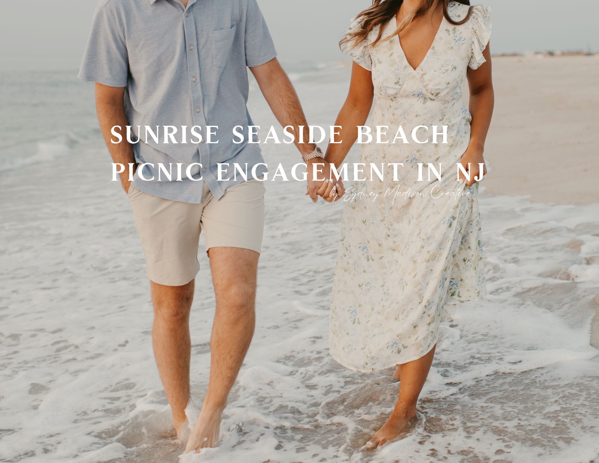 Sunrise Seaside Park NJ Beach Picnic Engagement Session by Sydney Madison Creative