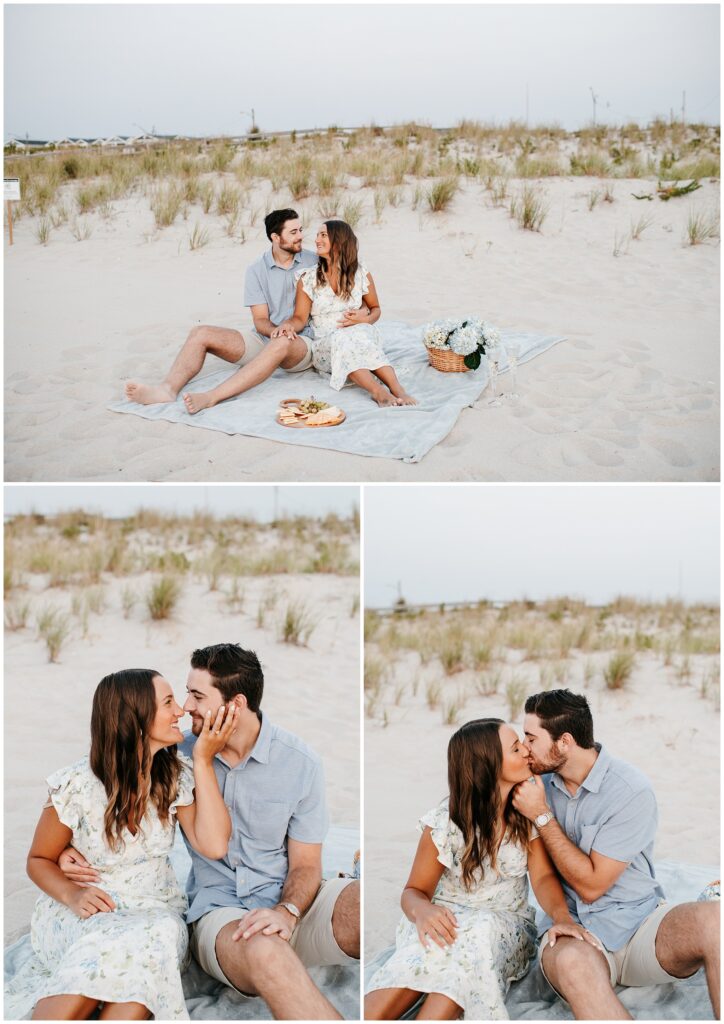 Sunrise Seaside Park Beach Picnic Engagement in NJ by Sydney Madison Creative