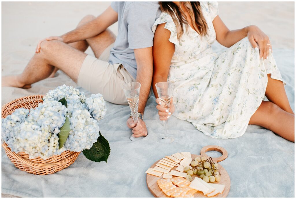 Sunrise Seaside Park Beach Picnic Engagement in NJ by Sydney Madison Creative