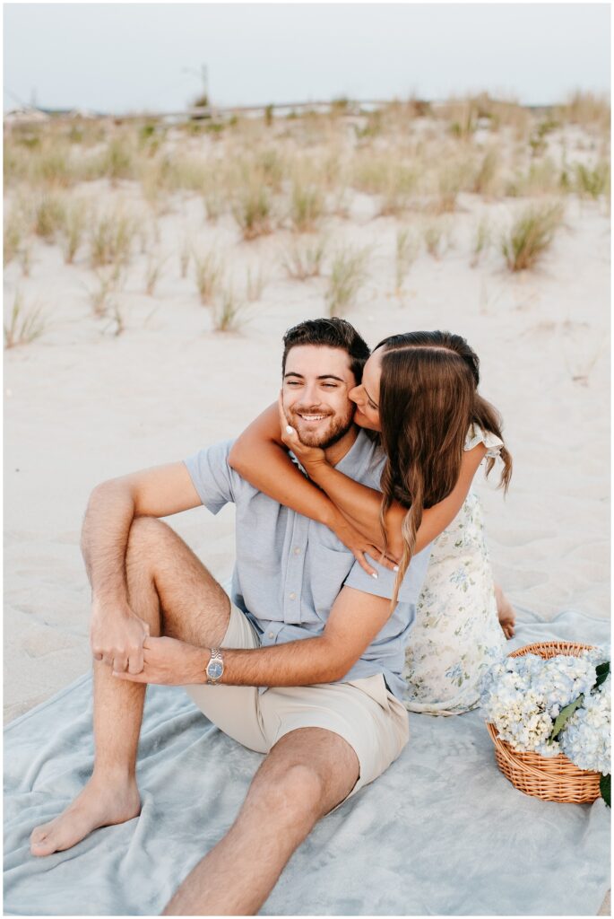 Sunrise Seaside Park Beach Picnic Engagement in NJ by Sydney Madison Creative