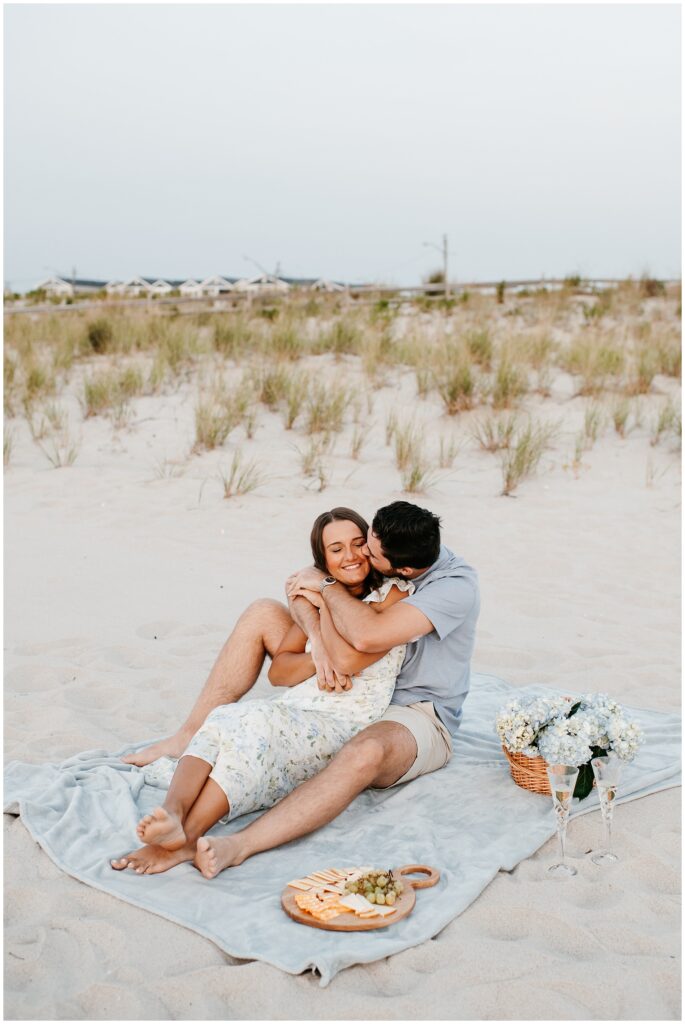 Sunrise Seaside Park Beach Picnic Engagement in NJ by Sydney Madison Creative