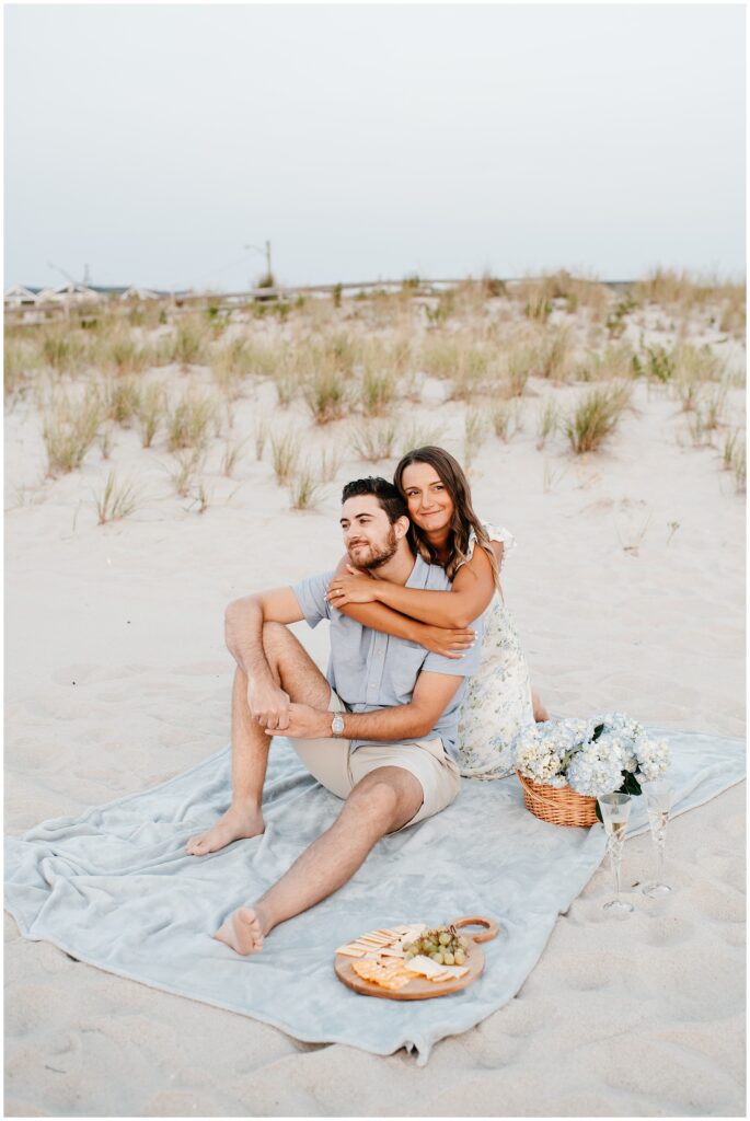 Sunrise Seaside Park Beach Picnic Engagement in NJ by Sydney Madison Creative