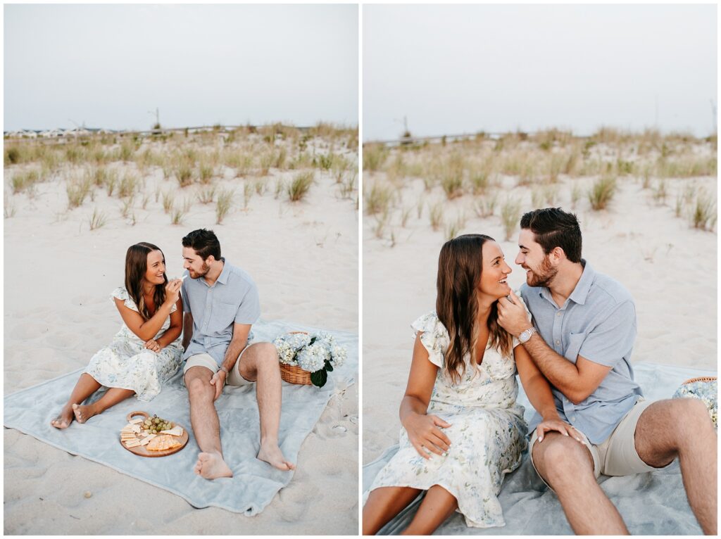 Sunrise Seaside Park Beach Picnic Engagement in NJ by Sydney Madison Creative