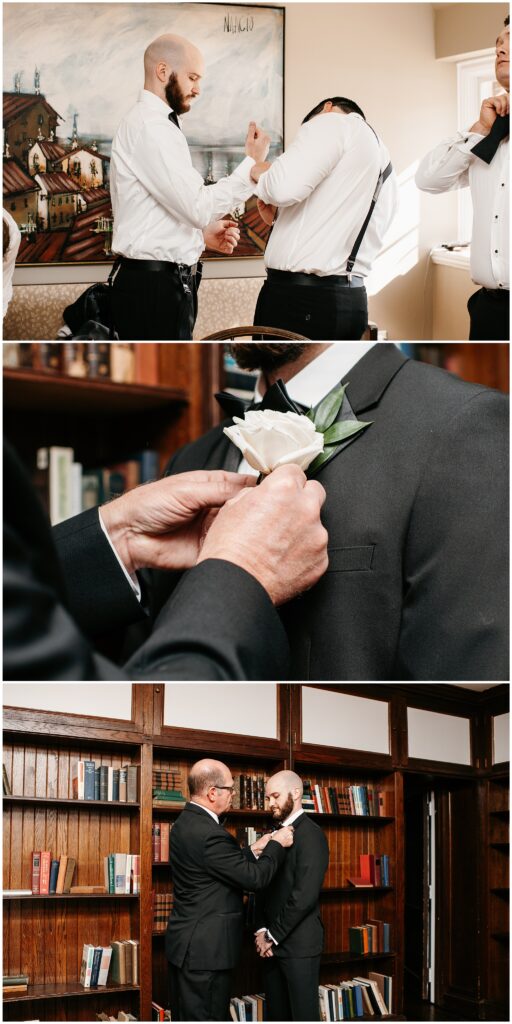 Groom Getting Readt Photos at The Community House of Moorestown, NJ by Sydney Madison Creative