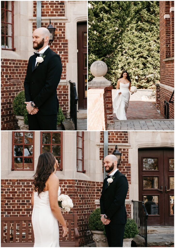 Bride & Groom First Look at The Community House of Moorestown, NJ by Sydney Madison Creative