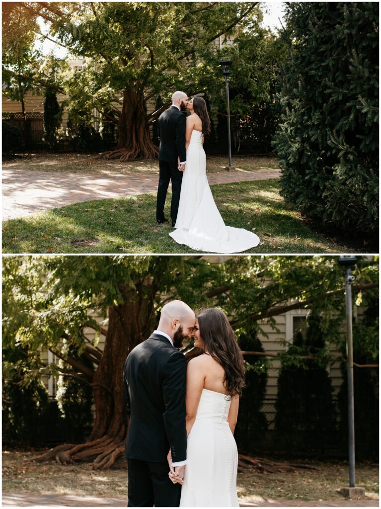 Bride and Groom Wedding Portraits at The Community House of Moorestown, NJ by Sydney Madison Creative