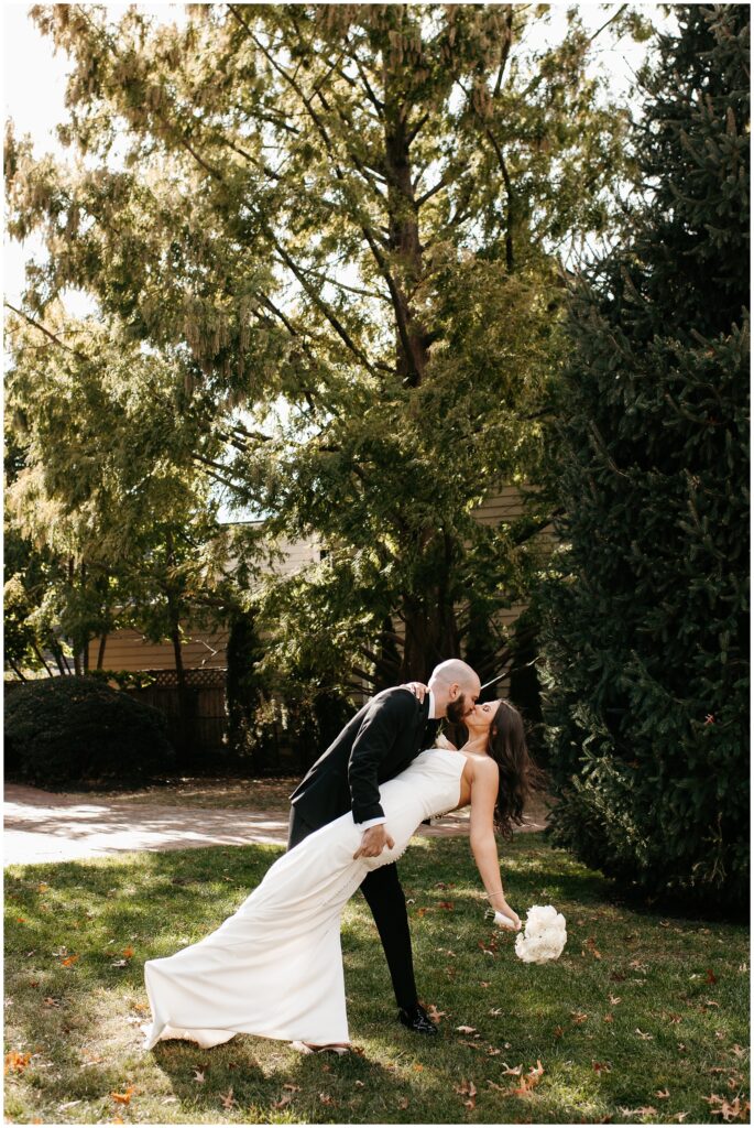 Bride and Groom Wedding Portraits at The Community House of Moorestown, NJ by Sydney Madison Creative