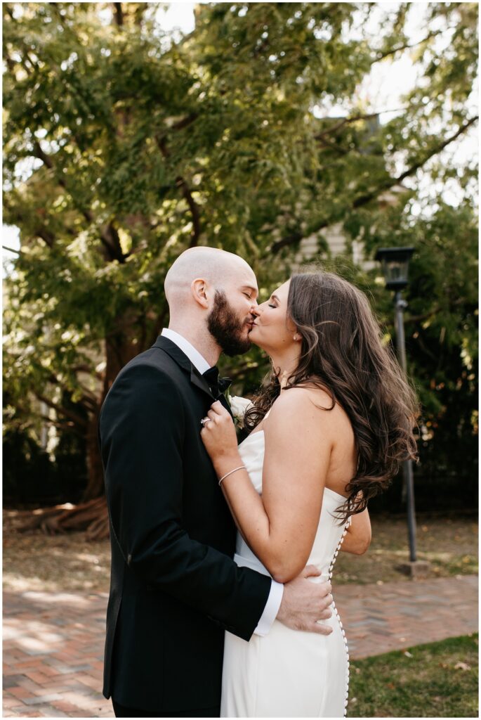 Bride and Groom Wedding Portraits at The Community House of Moorestown, NJ by Sydney Madison Creative