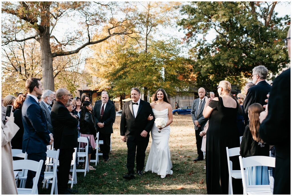 Outdoor Wedding Ceremony at The Community House of Moorestown, NJ, Photos by Sydney Madison Creative