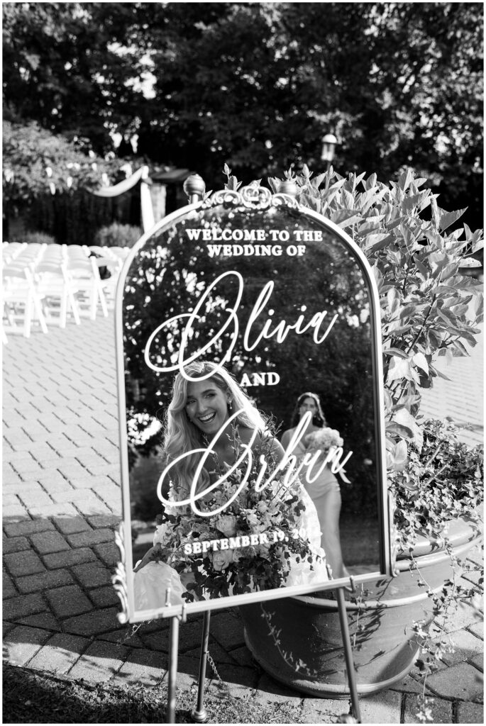 Mirror Wedding Welcome Sign, Photo by Sydney Madison Creative