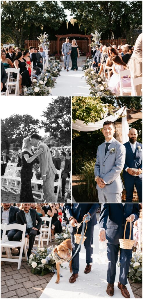 NJ The Conservatory at Sussex County Fairground Wedding Ceremony, Blue and White Wedding Florals, Photography by Sydney Madison Creative