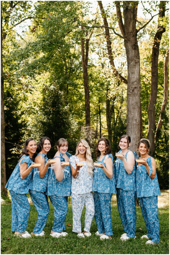 Bride & Bridesmaids Matching PJs Photos by Sydney Madison Creative NJ