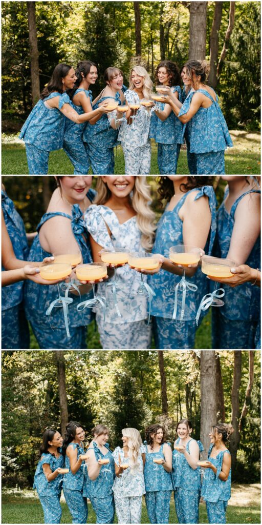 Bride & Bridesmaids Matching PJs Photos by Sydney Madison Creative NJ