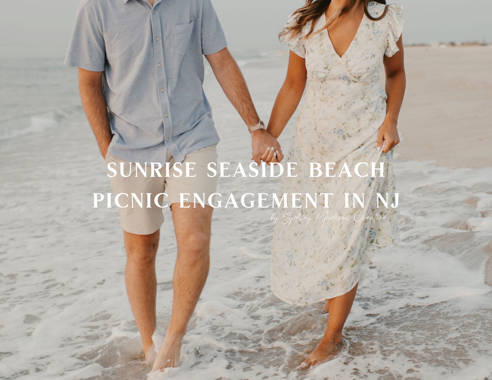 Sunrise Seaside Park NJ Beach Picnic Engagement Session by Sydney Madison Creative