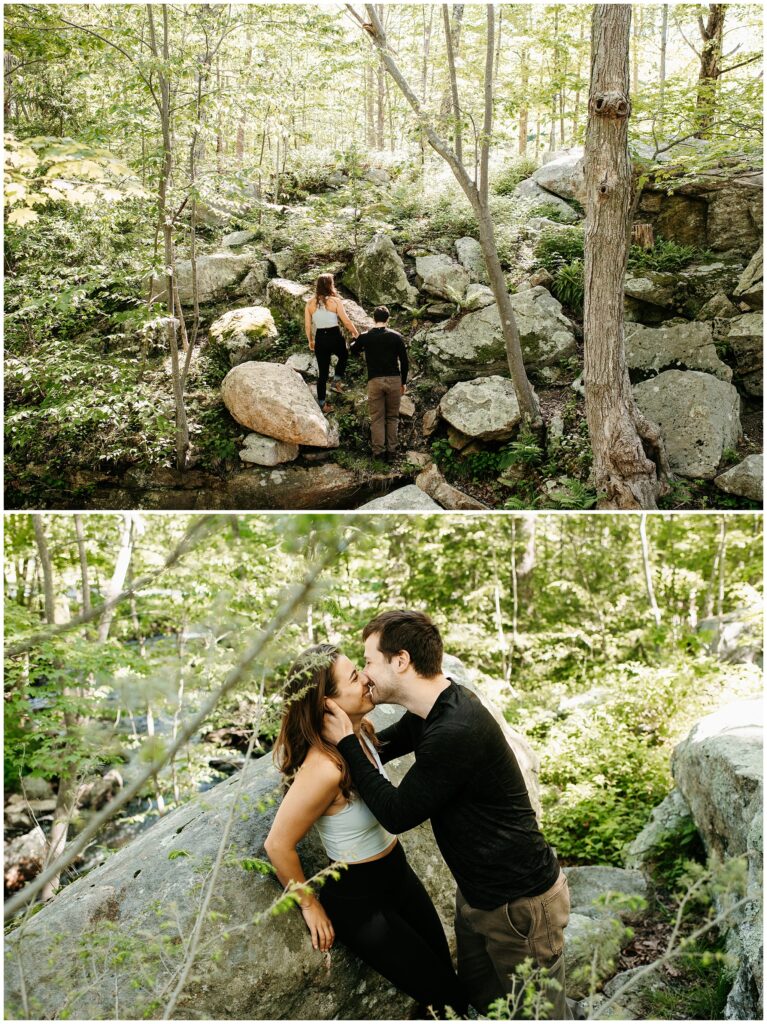 Waywayanda Lake Hiking Engagement Photos by Sydney Madison Creative