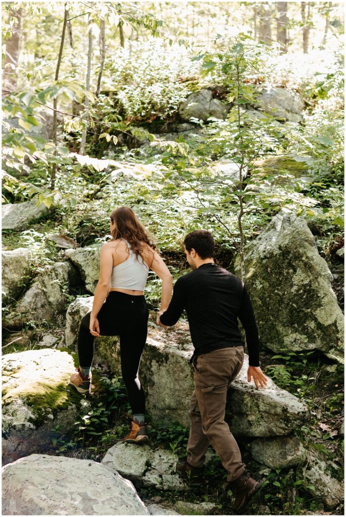 Waywayanda Lake Hiking Engagement Photos by Sydney Madison Creative